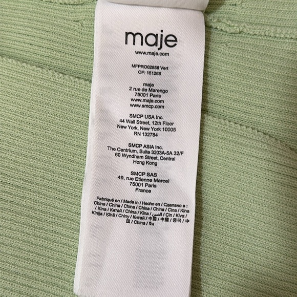 🩷SOLD🩷Maje bateau light green ribbed sweater midi dress 36 XS S - Picture 14 of 16